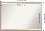 Amanti Art White Wall Mirror 25x37 Hardwood Wedge White Wash Rectangle Bathroom Mirror for Wall Decor Living Room, Large Country Rustic Wood Frame, Hangs Horizonally and Vertically, Bathroom Decor,