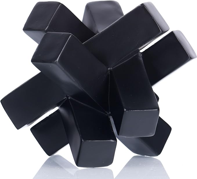 XMGZQ Black Knot Statue for Coffee Table Decor,Modern Minimalist Geometric Knot Sculpture and Figurines,Abstract Art Line Decorative Ornaments Knick Knacks for Shelves,Bookcase,Console,Tabletop,Entry