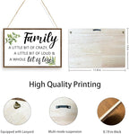 Family a Little Bit of Crazy Sign Wood Plaque Wall Decor,Rustic Family Hanging Wooden Signs Wall Pediments for Home Front Door Wall Decor