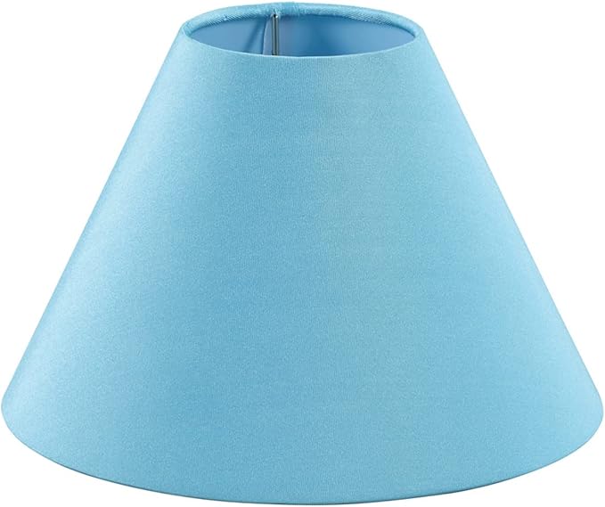 Aspen Creative 56032, Hardback Empire Transitional UNO Lamp Shade, Sky Blue, 4" Top x 10" Bottom x 7" Slant, Slip UNO 33mm