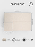 Bumusty Large Cork Board 36" x 24" Alternative - 6 Pack Felt Wall Tiles with 40 Safe Removable Adhesive Tabs, 30 Pushpins, Cork Boards for Walls Pin Board Bulletin Board Office Decor (Oatmeal)