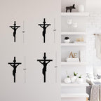 SIGNLEADER Metal Wall Art Decor A Men on Cross Minimalist Modern Abstract Wall Sculpture Hangings Home Decoration for Living Room, Bedroom, Bathroom, Kitchen, Outdoor - 36" Black