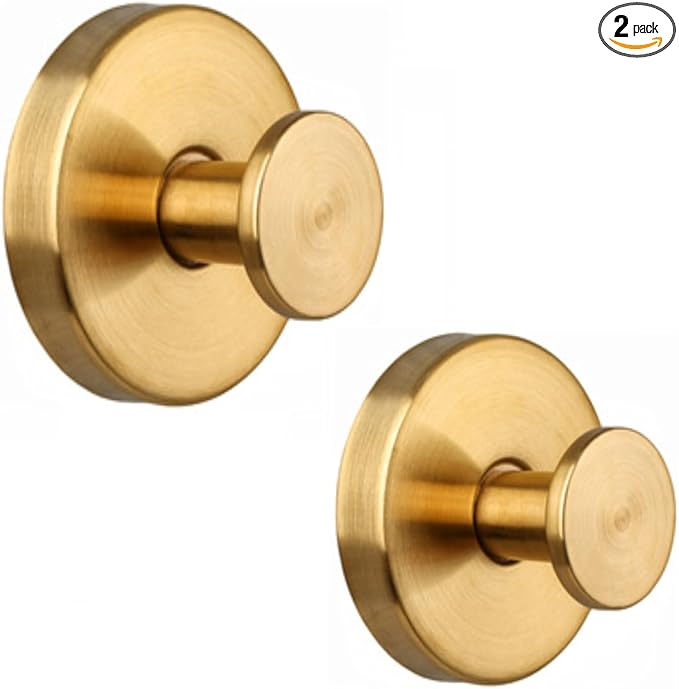 Suction Cup Hooks for Wreaths,2025 New No Drill Suction Cup Hooks for Shower Hanging Towels,Removable Reusable Stainless Steel Towel Hooks for Bathroom Wall,Kitchen,Robes (Gold)