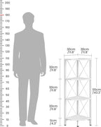 4-Tier Corner Shelf, Corner Bookcase, 43.3" Tall Vertical Display Rack, Plant Stand, Open Storage Shelf, for Living Room, Bedroom, Study, Kitchen, White TCJ14WB