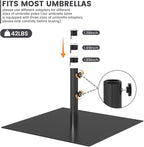Sundale Outdoor Umbrella Base 40lbs with Stainless Steel Umbrella Tube, Heavy Duty Square Steel Umbrella Stand, Black