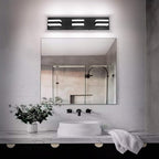 SOLFART Black Bathroom Vanity Light Fixtures Over Mirror LED Dimmable 3 Lights Bath Lighting Restroom Light Modern Vanity Lights for Bathroom Bath Lights