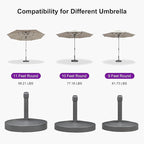 PURPLE LEAF Patio Umbrella Base Stand AT4035 Market Table Umbrellas Outdoor Heavy Duty Round Concrete Stand 77 LBS Black