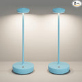 Cordless LED Table Lamp,Rechargeable 5000mAh Battery - Touch Control 3-Level Brightness, Portable Metal IP54 Waterproof for Patio, Restaurant, Cafe(2P Blue)