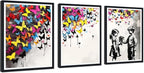 Novatique Colorful Graffiti Wall Decor Banksy Graffiti Wall Art Abstract Street Art Colorful Cool Posters Painting for Bedroom Bathroom,12" x 16" x 3Pcs