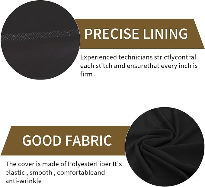 10 Pcs Black Washable Removable Universal for Wedding Party Dining Banquet Polyester Spandex Stretch Slipcovers Chair Covers