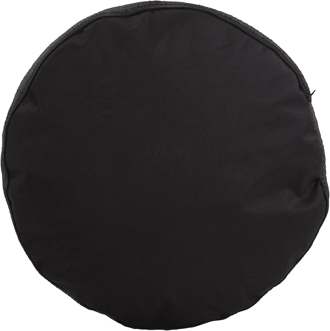 Howard Elliott Round Pouf Ottoman Foot Rest With Cover, Round Stuffed Foot Stool Filled with Polyester Fiber, Fluffy Comfortable Soft Seating for Living Room & Bedroom, 22 x 22 x 12 Inch, Bella Sand