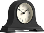 JONES CLOCKS® Speakeasy Mantel Clock | Classic Napoleon’s hat Design | Black | Contemporary Classic Style for Desk, Table, Shelf or Bedside