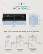 SONGMICS Mazie Collection - 43 Inches Storage Ottoman, Foldable Storage Bench with Flipping Lid, 660 lb Load Capacity, for Entryway, Living Room, Bedroom, Velvet Fabric, Pale Blue ULSF078QQ03