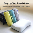 Cushion Lab Travel Deep Sleep Pillow – Compact Memory Foam Neck Pillow for Sleeping, Portable Pillow for Hotels, Camping, Side & Back Sleepers, On-The-Go – Calm Grey