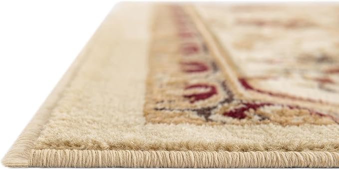 Rugs.com Chateau Collection Rug – 7' Square Cream Medium Rug Perfect for Living Rooms, Kitchens, Entryways