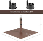 Giantex 50 lbs Umbrella Base - 24 inch Square Umbrella Stand with 2 Rollers, Heavy Duty Steel Umbrella Base Weight for 1.6''-1.9'' Poles, 2 Knobs, Patio Umbrella Base Holder for Garden Deck Poolside