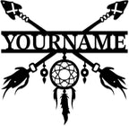 Personalized Dream Catcher Metal Wall Art - Custom Name Iron Sign for Home Decor, 8-30 Inch Black (Style I)