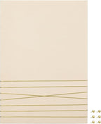 Navaris Fabric Memo Bulletin Board - 20" x 28" Velvet Memory Board for Wall to Display Photo Collages, Pictures, Notes - Includes 6 Push Pins - Beige