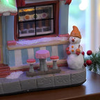 Snowy's Ice Cream Parlor Porcelain Christmas Village with LED Lights