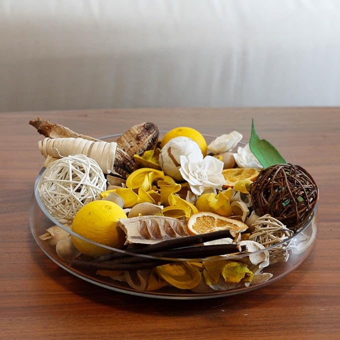 Qingbei Rina Spring Potpourri Bags,Lemon/Citrus/Thyme Potpourris Bowl Filler,Yellow Decorative Pot pourri Dried Flowers,Home Fragrance Sachet, Vase Fillers(20 oz)