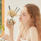 COCODOR Flower Reed Diffuser Set / 6.7oz / Ylang Ylang/Scent Diffuser with Sticks Home Fragrance Reed Diffuser for Bathroom Shelf Decor