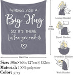 Pubrave Get Well Gifts for Women/Men, Inspirational Gifts for Women/Men, Sympathy Gift, Thinking of You Gifts, Birthday Gifts for Woman, Feel Better Gifts, Healing Blanket Grey 60x50in