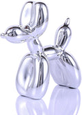 Silver Balloon Dog - Animal & Modern Sculpture Decor for Bedroom, Office & Preppy Room