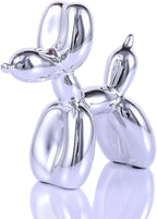 Silver Balloon Dog - Animal & Modern Sculpture Decor for Bedroom, Office & Preppy Room