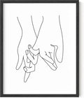 Y2K BOO Holding Hands UNFRAMED Wall Art Interlocking Fingers Continuous Line Drawing Love Connection 8x10 Inch Heavyweight Paper Studio Decor
