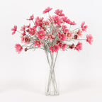 2 Pcs Artificial Flowers Plants Coreopsis Silk Flower Arrangements Wedding Bouquets Decorations Plastic Floral Table Centerpieces for Home Kitchen Garden Party Decor Approx 23.6'' High - Deep Powder