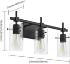 SOLFART 3 Lights Black Vanity Lights for Bathroom Wall Light Fixtures Bathroom Light Fixtures Over Mirror Bath Vanity Light Black