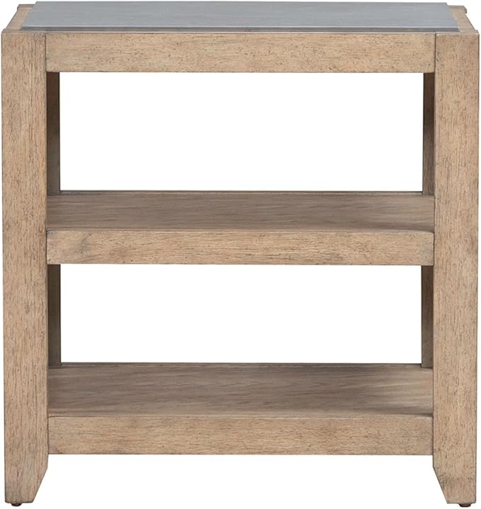 Liberty Furniture Millstone Chairside Table with Unique Tile Top for Living Room - Nutmeg Oak Wood