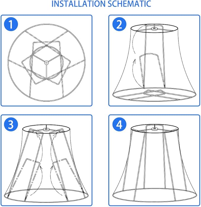 Double White Lamp Shade Set of 2, TOOTOO STAR Large Barrel Lampshade for Floor Light and Table Lamp 6x12x8.5 inch, DIY Fabric Natural Linen Hand Crafted, Spider (White, 6x12x8.5 inch)