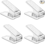 Clear Closet Shoe Slots Organizer 3-Level Adjustable Shoe Stackers For A Pair Of Shoes Double Layer Storage Space Saving Shoe Holder (Clear White, 4 Pack)
