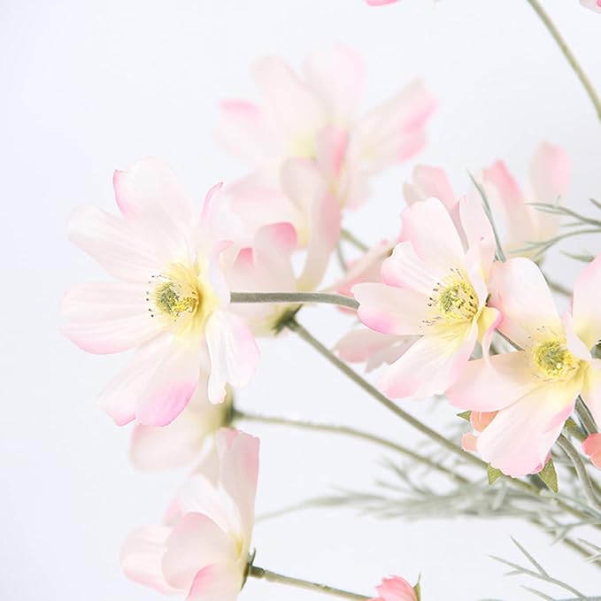 2 Pcs Artificial Flowers Plants Calliopsis Silk Flower Arrangements Wedding Bouquets Decorations Plastic Floral Table Centerpieces for Home Kitchen Garden Party Decor Approx 23.6'' High - Light Pink