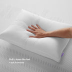 Purple Cloud Pillow - Standard Size, Hypoallergenic Gel Fiber Fill for Plush, Cloud-Like Comfort - Molds to Support Head & Neck, Won’t Clump or Flatten