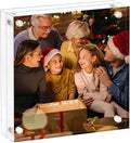 5x5 Acrylic Picture Frame, Clear Double Sided Frameless Photo Frame with Magnetic, Free Standing Desktop Acrylic Frame Display, Lucite Frame with Gift Box Package - 1 Pack
