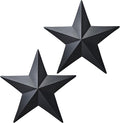 JoyEvy 15.5” Black Barn Star Wall Decor,Metal Stars for Outside Rustic Vintage Western Country Farmhouse Home Wall Decoration,Texas Stars for House Art Décor(Set of 2)
