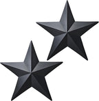JoyEvy 15.5” Black Barn Star Wall Decor,Metal Stars for Outside Rustic Vintage Western Country Farmhouse Home Wall Decoration,Texas Stars for House Art Décor(Set of 2)