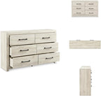 Signature Design by Ashley Cambeck Farmhouse Industrial 6 Drawer Dresser, Whitewash