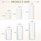 24 PCS White Pillar Candles with Glass Candle Holders Clear Hurricane Candle Holders Glass Cylinder Vases for Centerpieces Wedding Party, Event, Home Office (12 Candles+12 Candle Hoders)