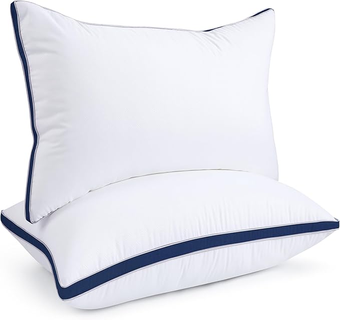 viewstar Bed Pillows Queen Size Set of 2, Hotel Quality, Down Alternative Pillow for Side, Back, or Stomach Sleepers, Navy