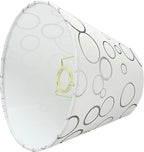 Aspen Creative 58901A, Empire Uno Lamp Shade in White with Circle Pattern, 5" Top x 9" Bottom x 7" Slant Height, Slip UNO 33mm