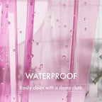 AmazerBath 72x78 Long Shower Curtain Liner, Clear Pink Plastic Shower Curtain Liner, Waterproof PEVA Shower Liner, Cute Lightweight Shower Curtains for Bathroom with 3 Magnets & 12 Rustproof Grommets