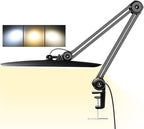 3000 Lumens Adjustable LED Desk Lamp & Task Lamp - Bright, Dimmable Lighting for Office, Crafts, Nails &Salon Hobbies with Clamp (CCT, Black)