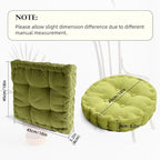 Meditation Floor Pillow Set of 2 Large Square and Round Floor Cushions for Adults Brown Corduroy Floor Seat Pillows Cushion for Living Room Balcony Tatami Yoga,18x18 Inch
