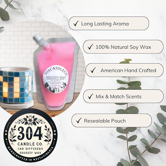 304CandleCo Large Squeeze Soy Wax Melt - 50 SCENTS! - Highly Fragrant & Hand-Crafted - Easy Mix & Match - American Made - Perfect for Wax Warmers (3oz, Vanilla Latte)