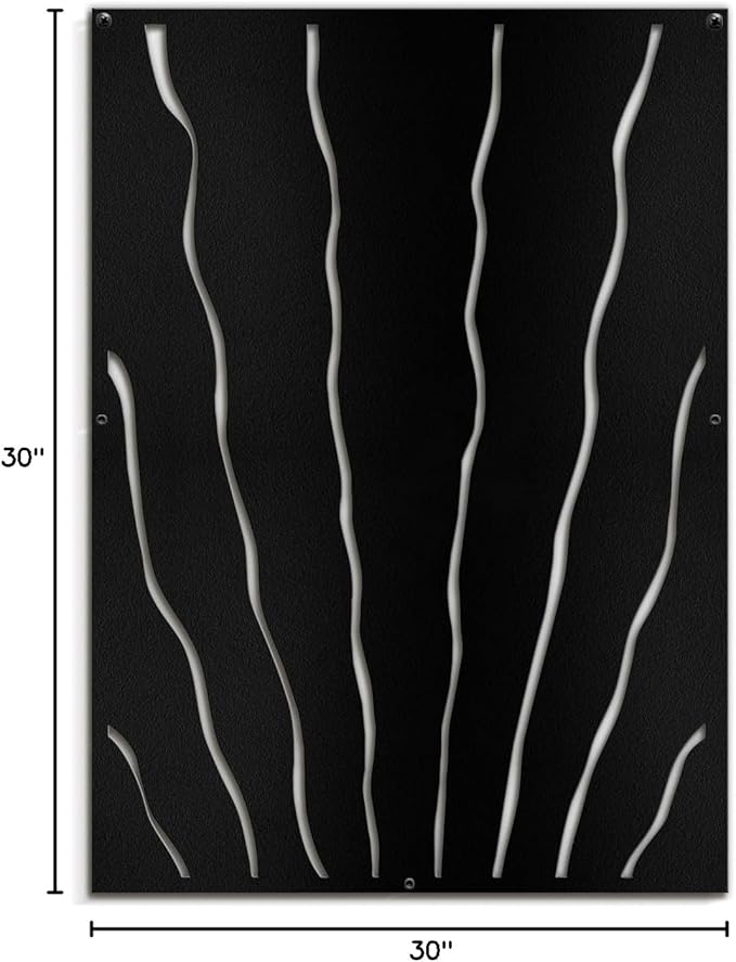 SIGNLEADER Metal Wall Art Decor Zebra Stripe Minimalist Modern Abstract Wall Sculpture Hangings Home Decoration for Living Room, Bedroom, Bathroom, Kitchen, Outdoor - 30" Black