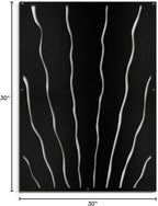 SIGNLEADER Metal Wall Art Decor Zebra Stripe Minimalist Modern Abstract Wall Sculpture Hangings Home Decoration for Living Room, Bedroom, Bathroom, Kitchen, Outdoor - 30" Black
