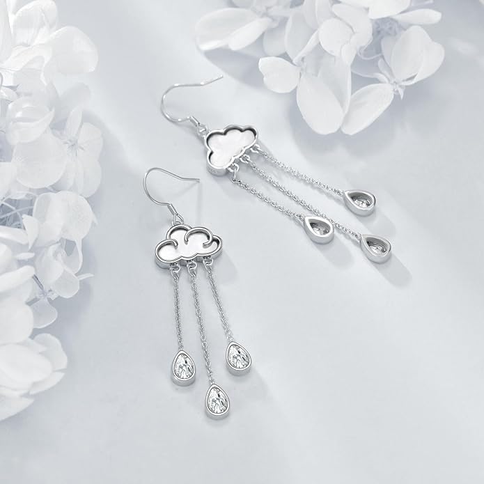URONE 925 Sterling Silver Earrings Hook Dangle Earrings Jewelry Gifts for Women